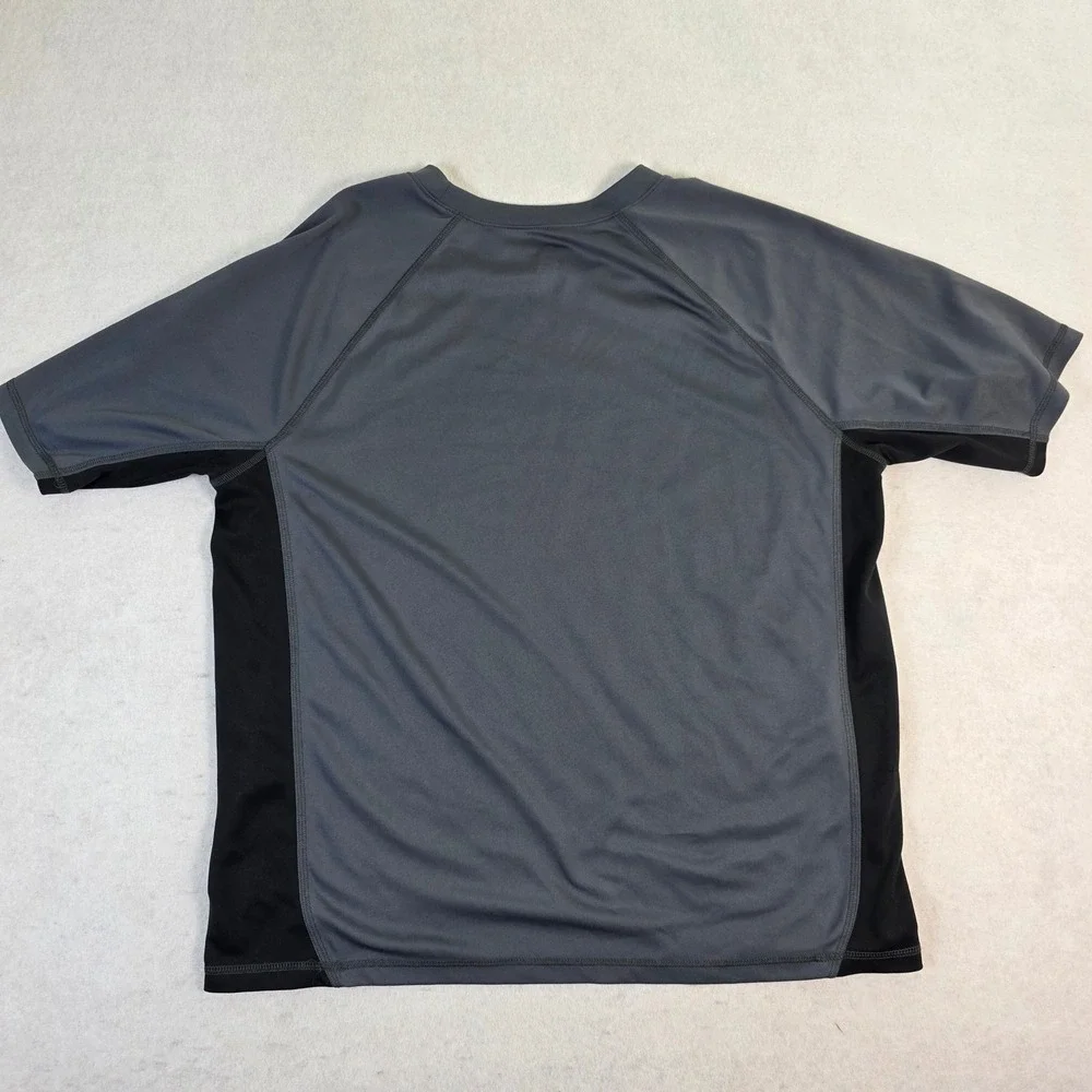 Kanu‎ Surf Mens XL Rash Guard Shirt Gray Excellent Short Sleeve Swim Athletic